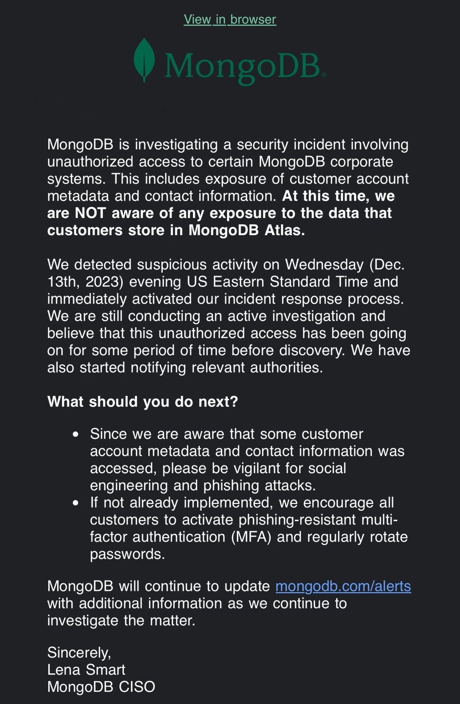 MongoDB Data Breach