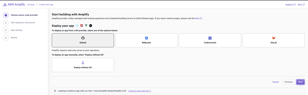 Amplify Tanstack Optimistic UI - Select Github Option